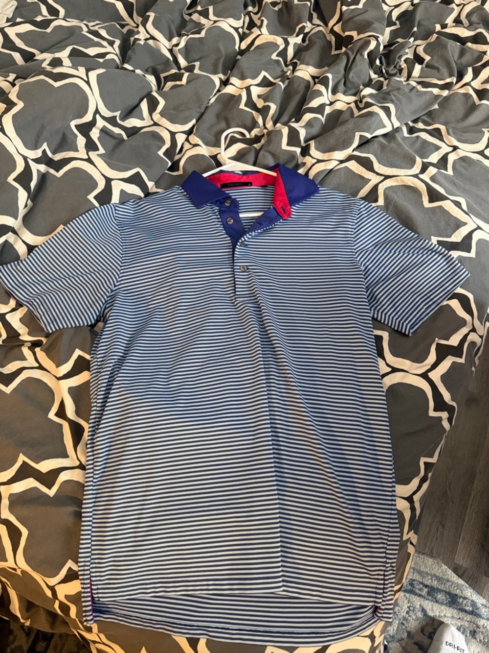 Greyson Men's Blue Striped Polo Shirt size medium